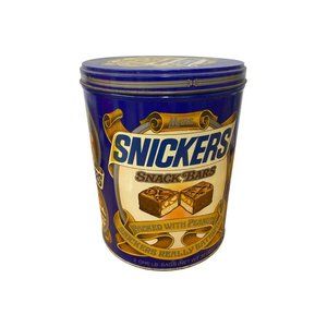 Vintage Snickers round collectible tin display prop